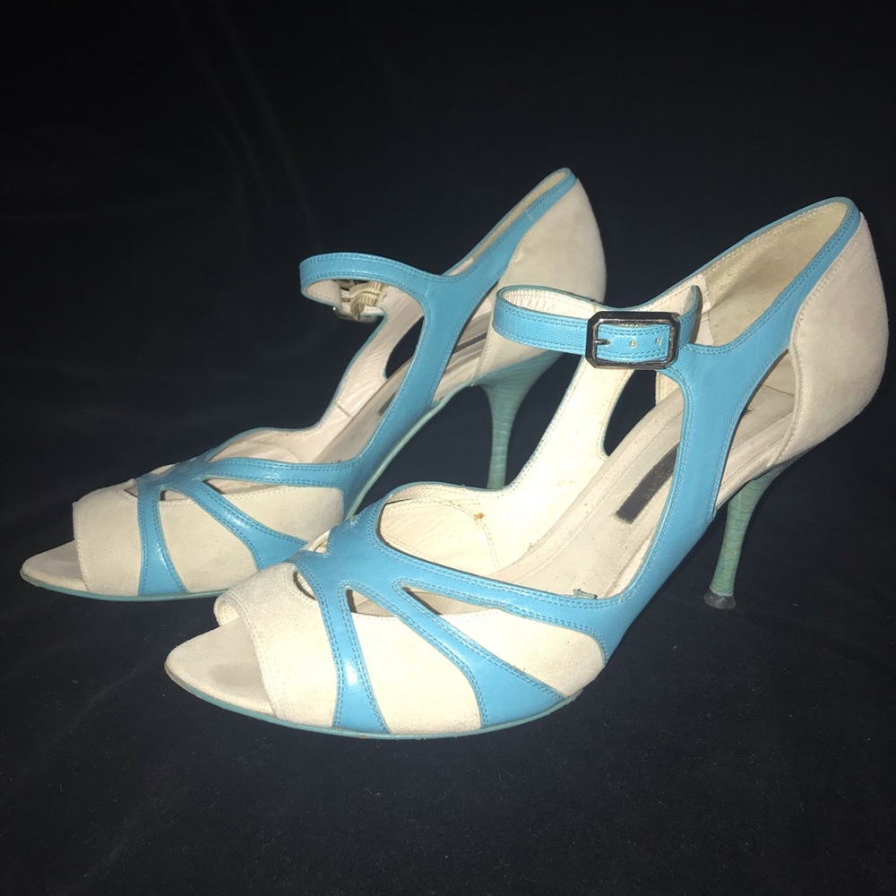 Narciso Rodriguez suede and leather heels, sz 38